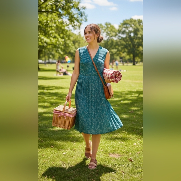 Dear Drew by Drew Barrymore Pleated Dress NWOT - Picture 1 of 10